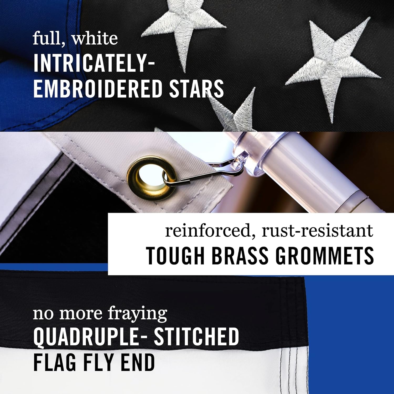 Show Your Support with the Thin Blue Line USA Flag - 3x5 Ft Heavy-Duty Police Flag Built for Durability and High Wind Resistance