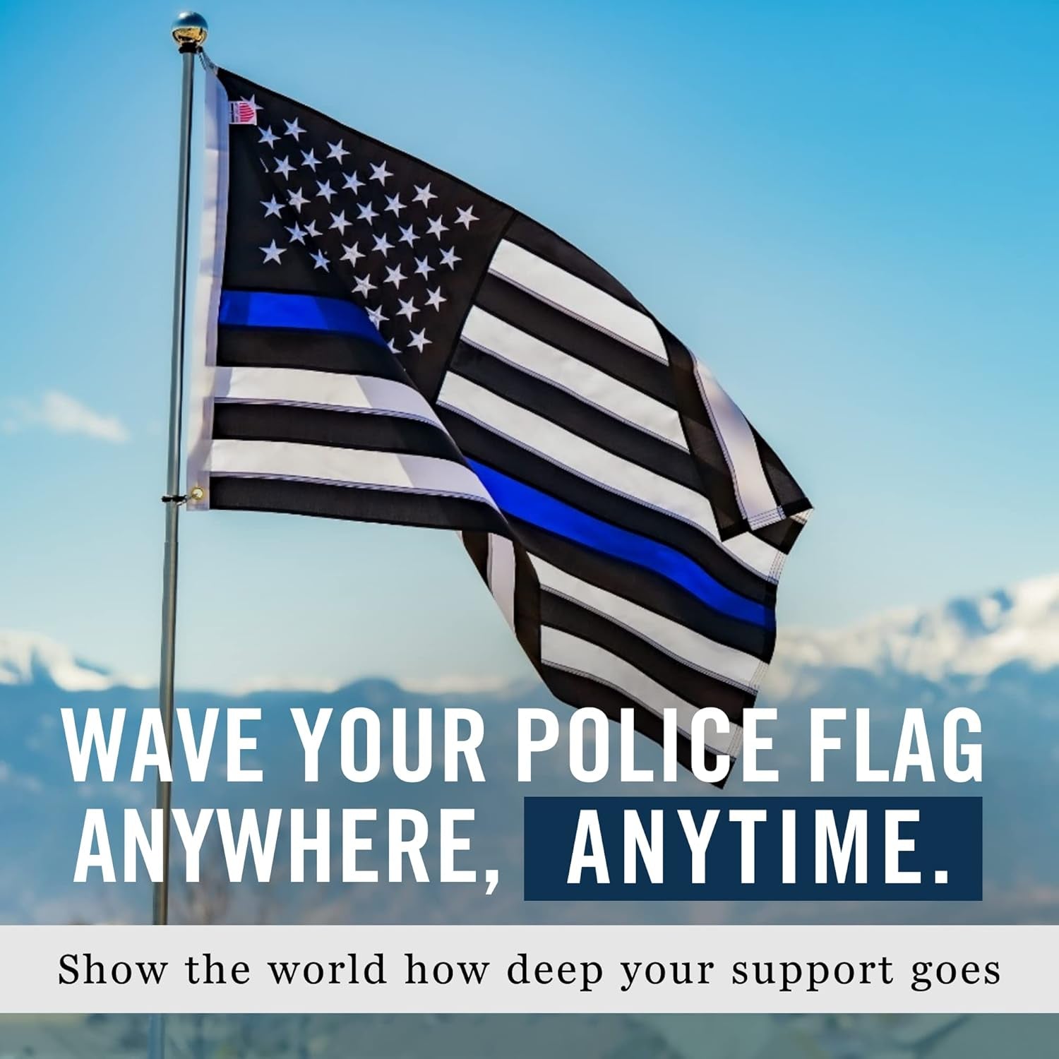 Show Your Support with the Thin Blue Line USA Flag - 3x5 Ft Heavy-Duty Police Flag Built for Durability and High Wind Resistance