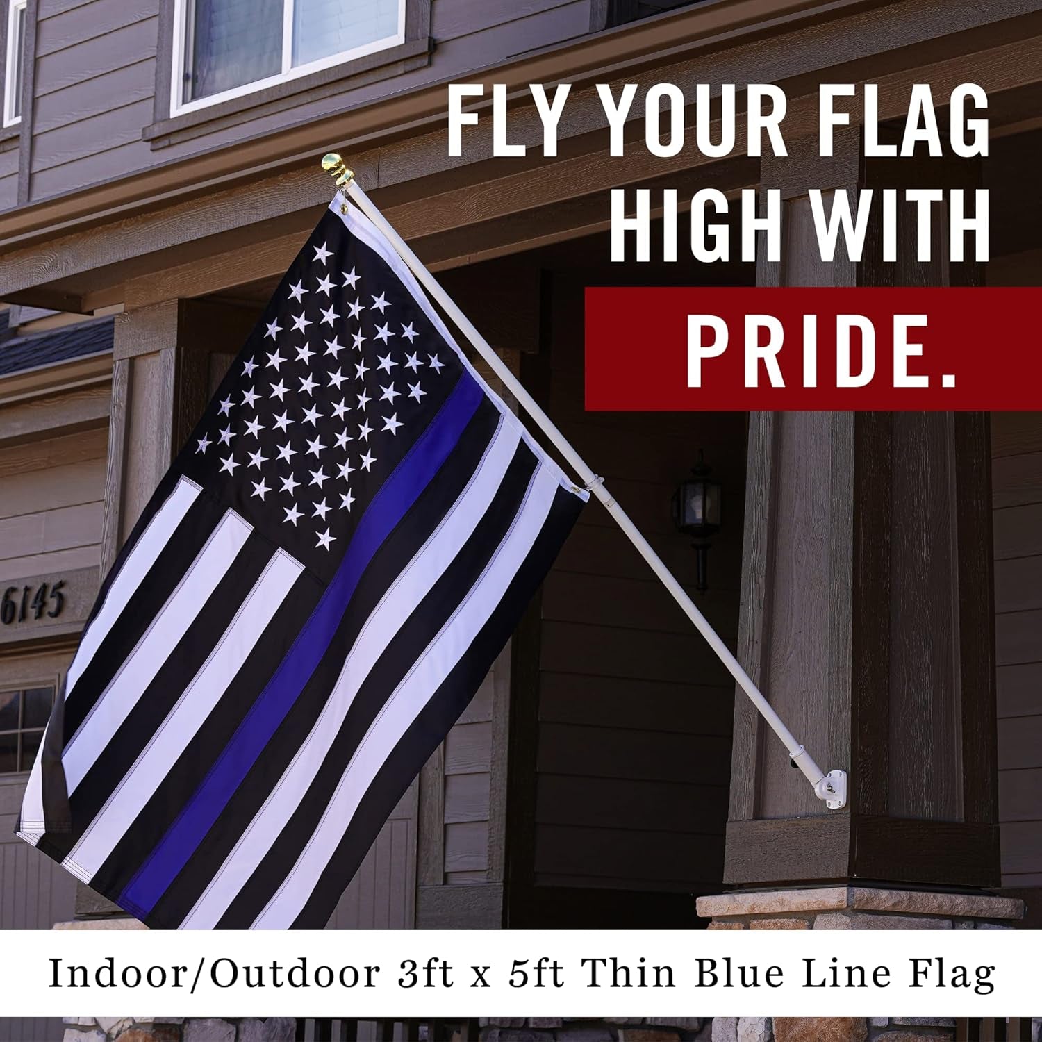 Show Your Support with the Thin Blue Line USA Flag - 3x5 Ft Heavy-Duty Police Flag Built for Durability and High Wind Resistance