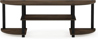 Stylish Columbia Walnut & Black Wide TV Entertainment Center - Turn-S-Tube Design