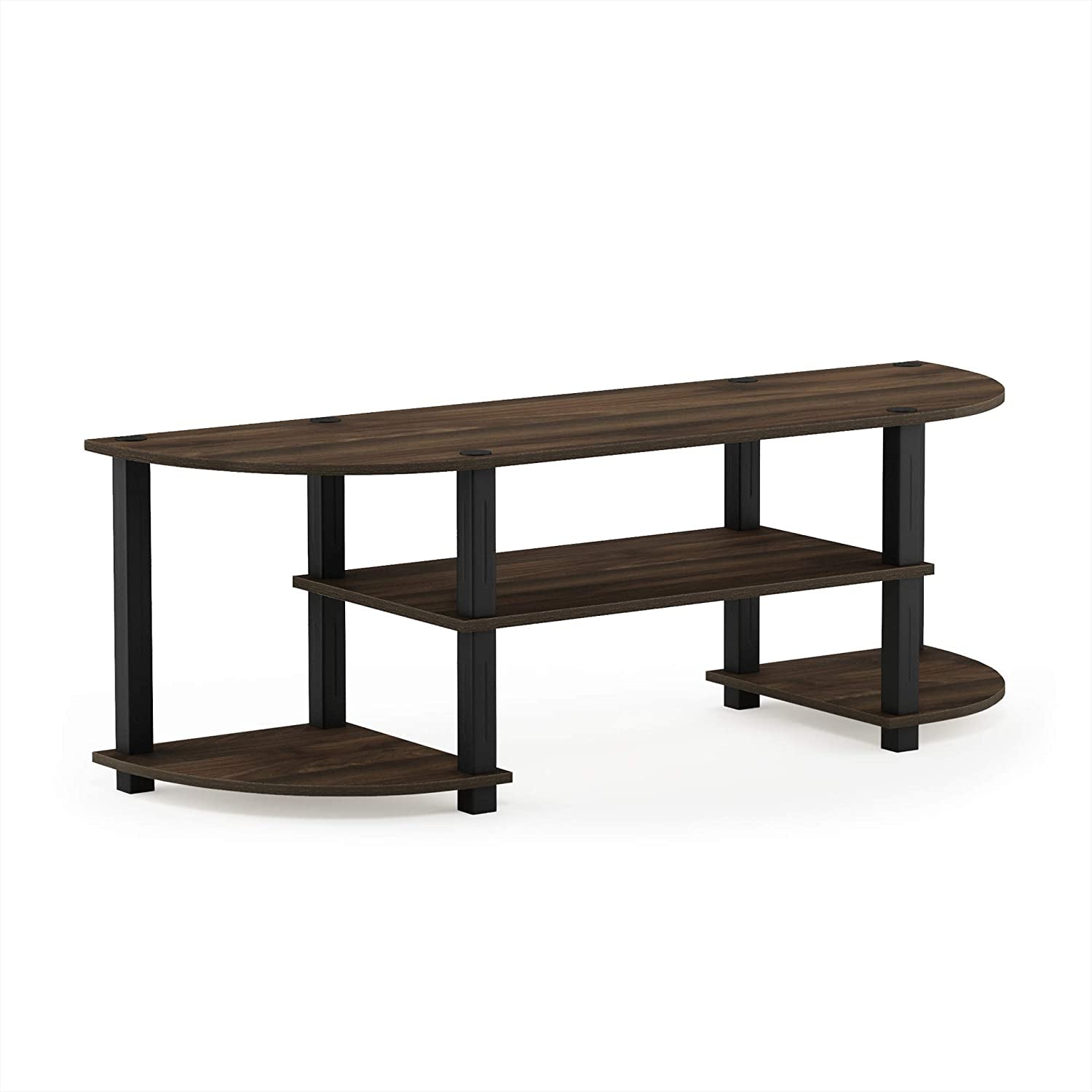 Stylish Columbia Walnut & Black Wide TV Entertainment Center - Turn-S-Tube Design