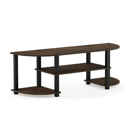 Stylish Columbia Walnut & Black Wide TV Entertainment Center - Turn-S-Tube Design