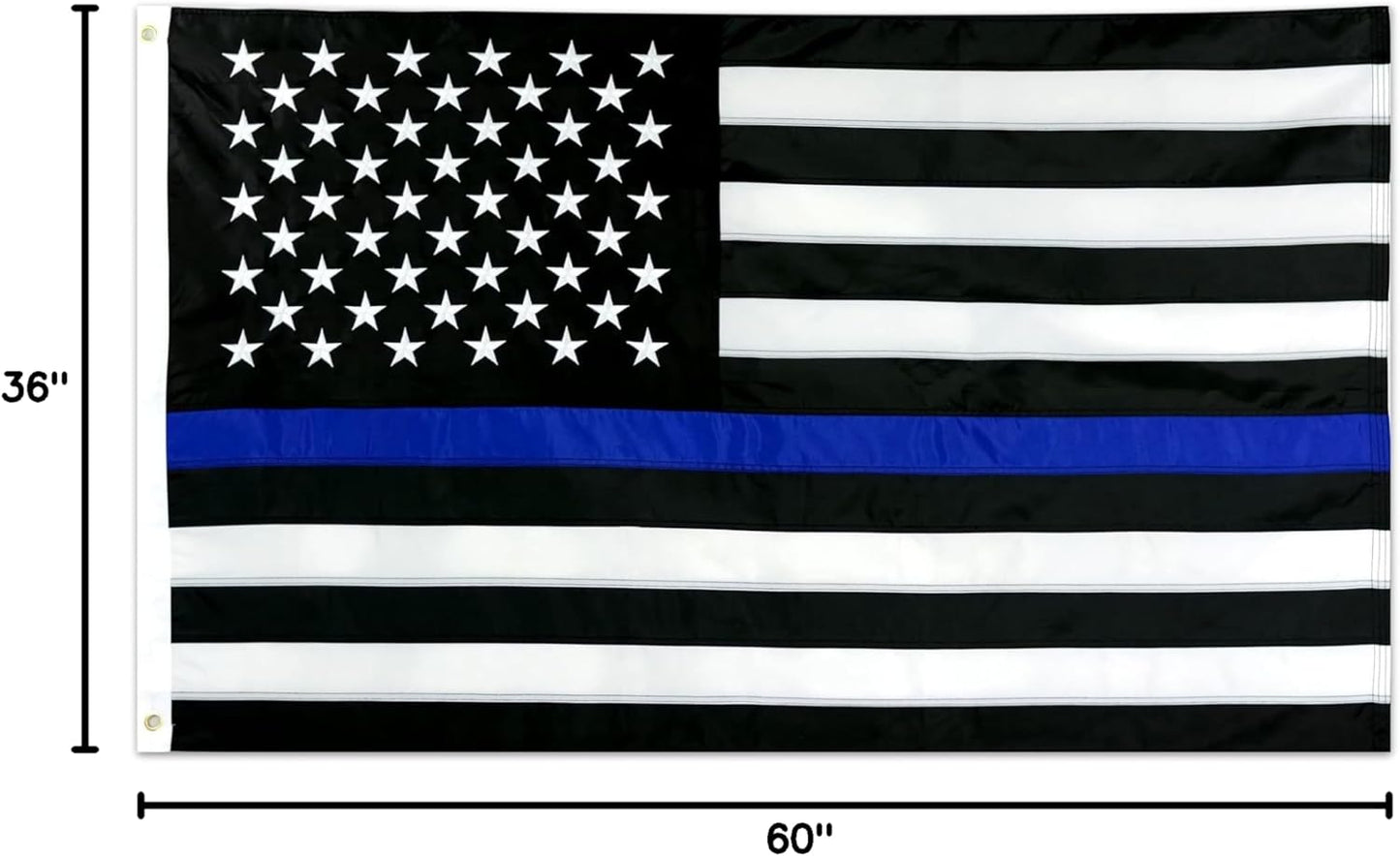 Show Your Support with the Thin Blue Line USA Flag - 3x5 Ft Heavy-Duty Police Flag Built for Durability and High Wind Resistance