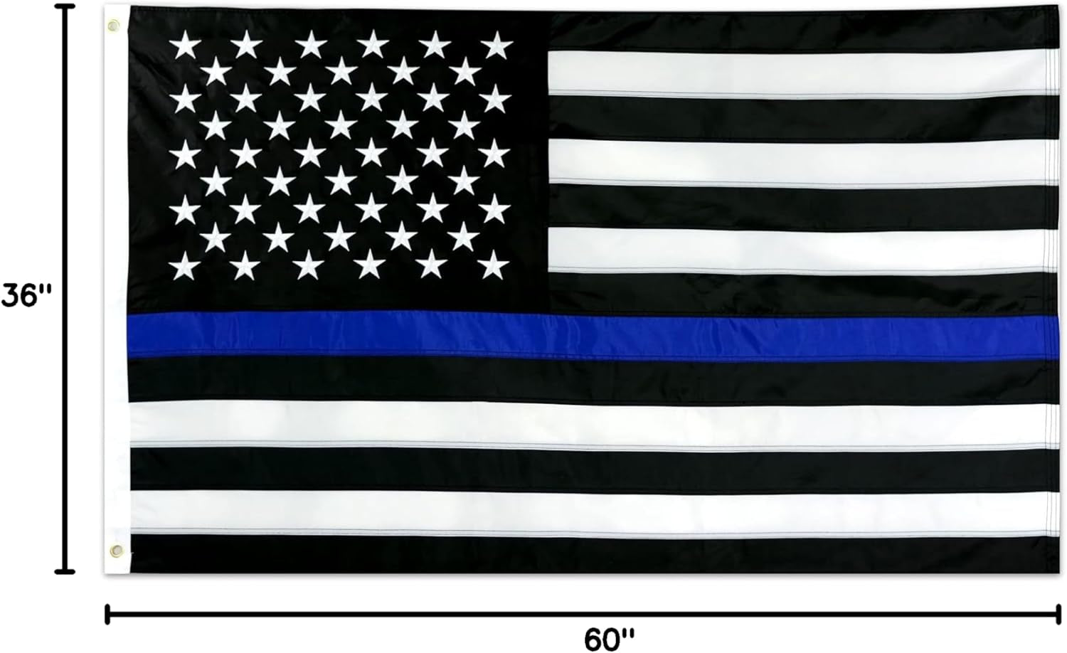 Show Your Support with the Thin Blue Line USA Flag - 3x5 Ft Heavy-Duty Police Flag Built for Durability and High Wind Resistance