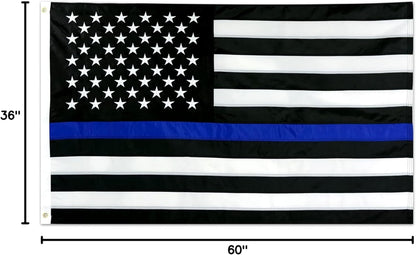 Show Your Support with the Thin Blue Line USA Flag - 3x5 Ft Heavy-Duty Police Flag Built for Durability and High Wind Resistance