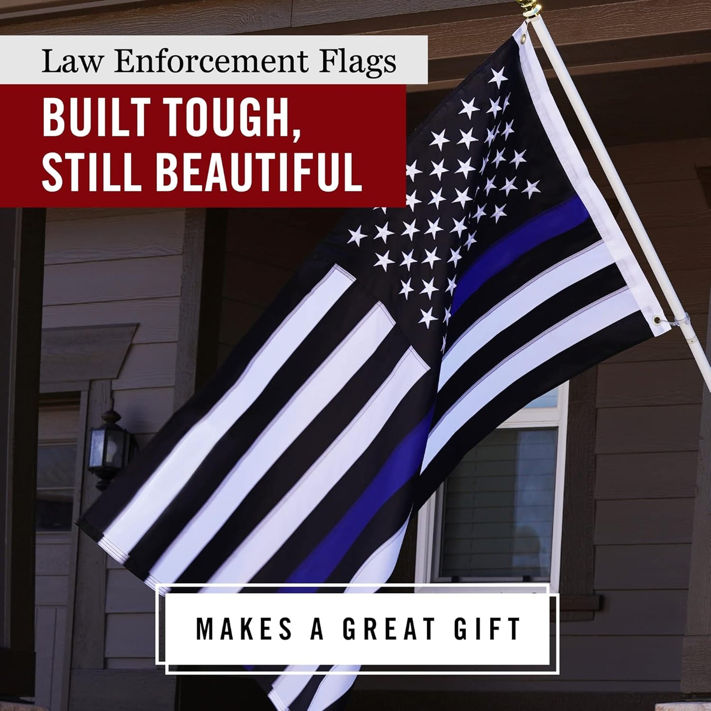 Show Your Support with the Thin Blue Line USA Flag - 3x5 Ft Heavy-Duty Police Flag Built for Durability and High Wind Resistance