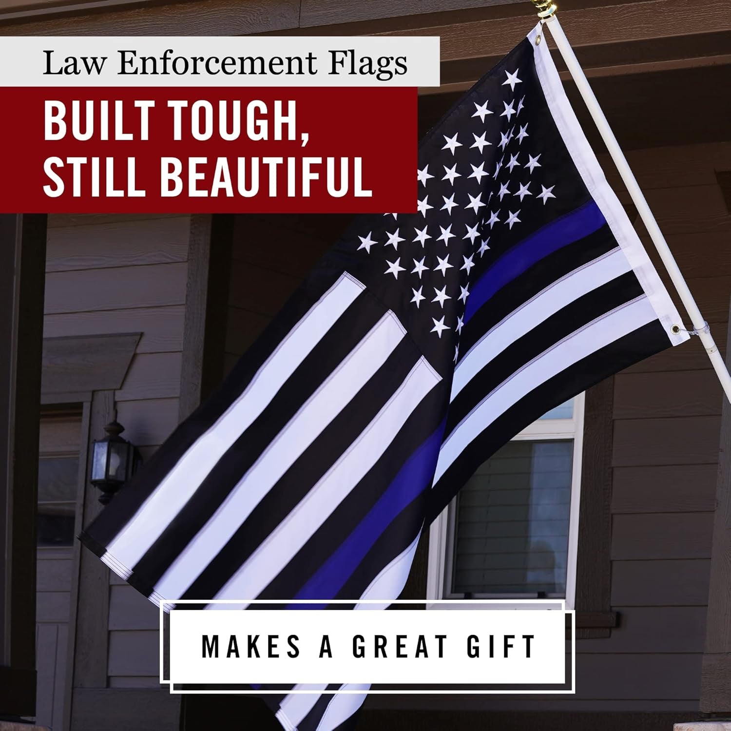 Show Your Support with the Thin Blue Line USA Flag - 3x5 Ft Heavy-Duty Police Flag Built for Durability and High Wind Resistance