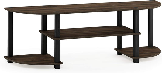 Stylish Columbia Walnut & Black Wide TV Entertainment Center - Turn-S-Tube Design