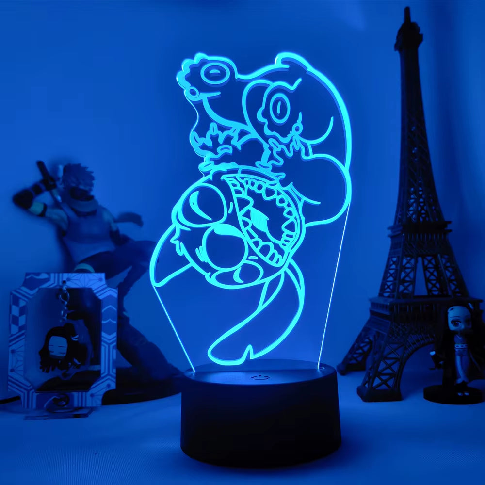 Lilo & Stitch 3D LED Night Lamp - Color-Changing Cartoon Touch Table Lamp for Kids' Rooms and Gifts
